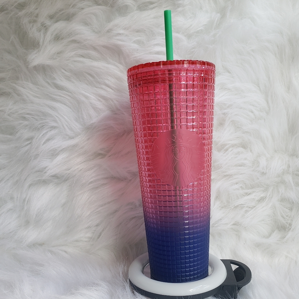 Starbucks Watermelon Pink Purple Gradient Ombrê Grid Cold Cup Siren Logo